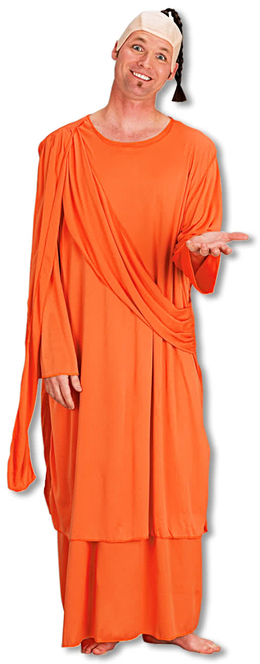 Mens Hare Krishna Buddhist Monk Robe Orange Cloak Religious Fancy ...